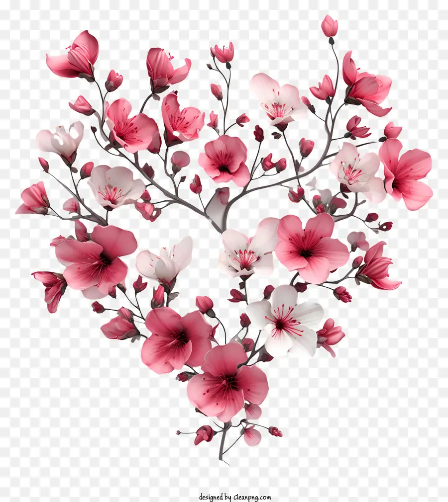 زهرة الوردي，الزهور على شكل قلب PNG