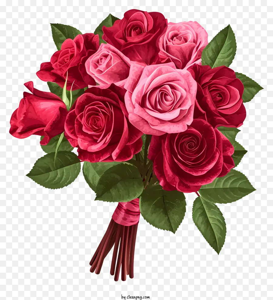 يوضح Valentine Rose Bunch，الوردي الورود PNG