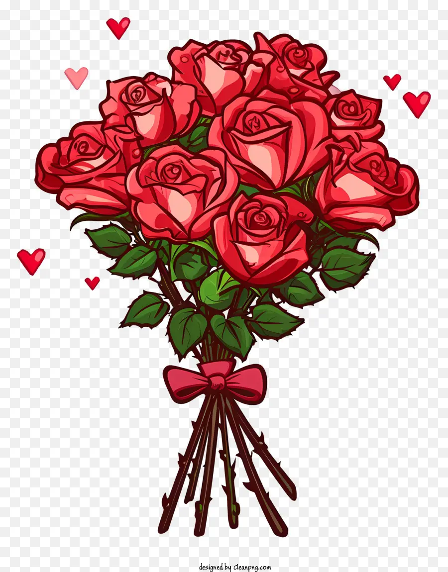 كرتون عيد الحب حفنة روز，الورود الحمراء PNG