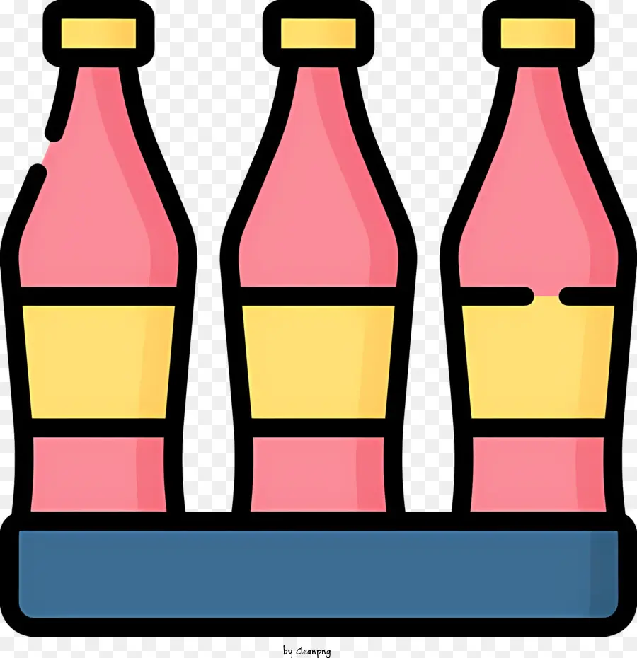المشروبات الغازية，الزجاجات الوردية والأصفر PNG
