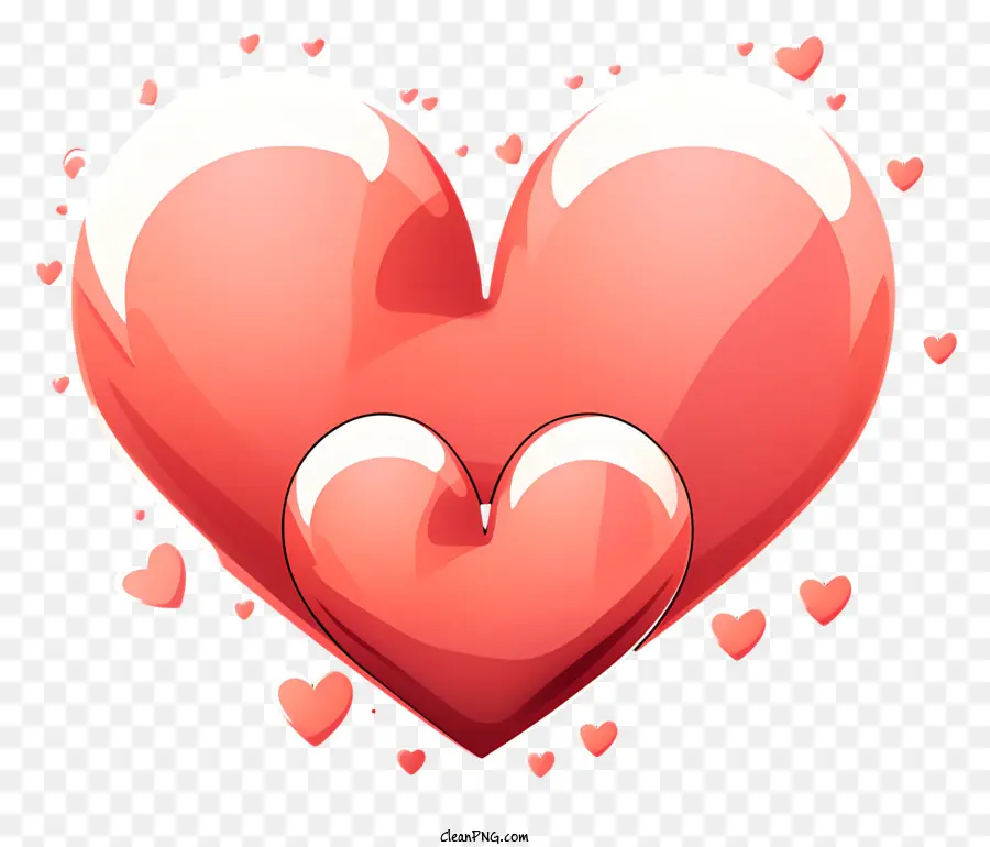رسم تخطيطي على غرار القلب الرموز التعبيرية，قلوب حمراء PNG