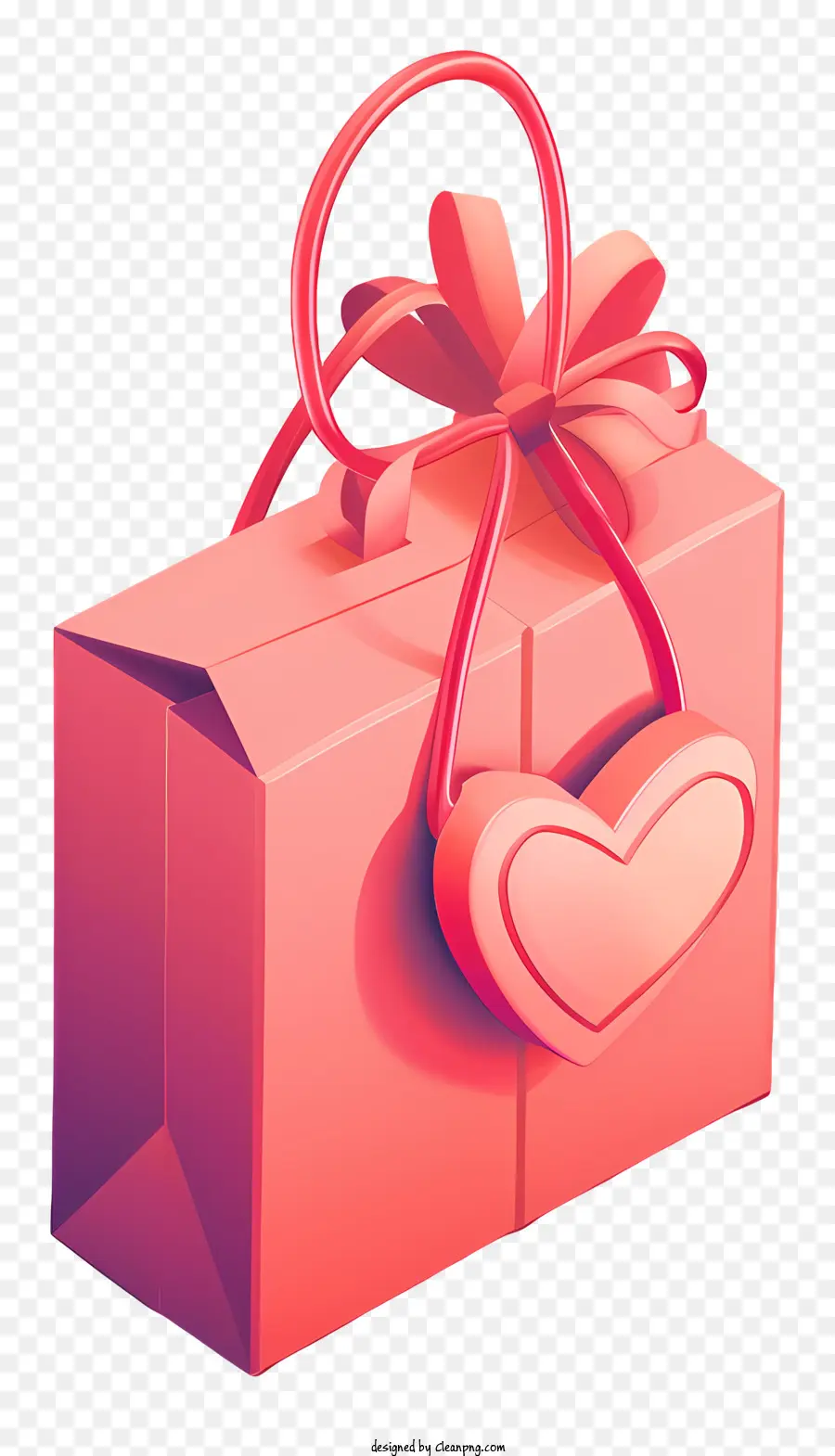 حقيبة هدايا عيد الحب，الأحمر هدية مربع PNG