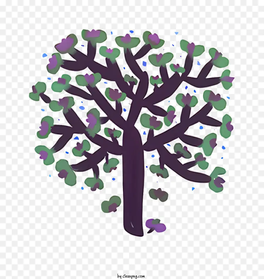 شجرة，مخطط الألوان الأرجواني والأخضر PNG