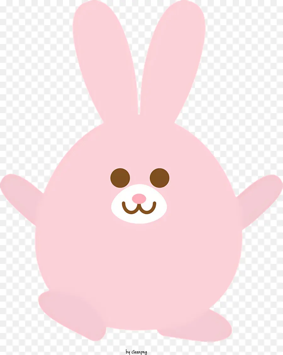 سعيد عيد الفصح，أرنب وردي لطيف PNG