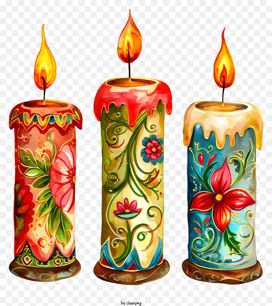 شموع السنة الأرثوذكسية الجديدة，الشموع الزخرفية PNG