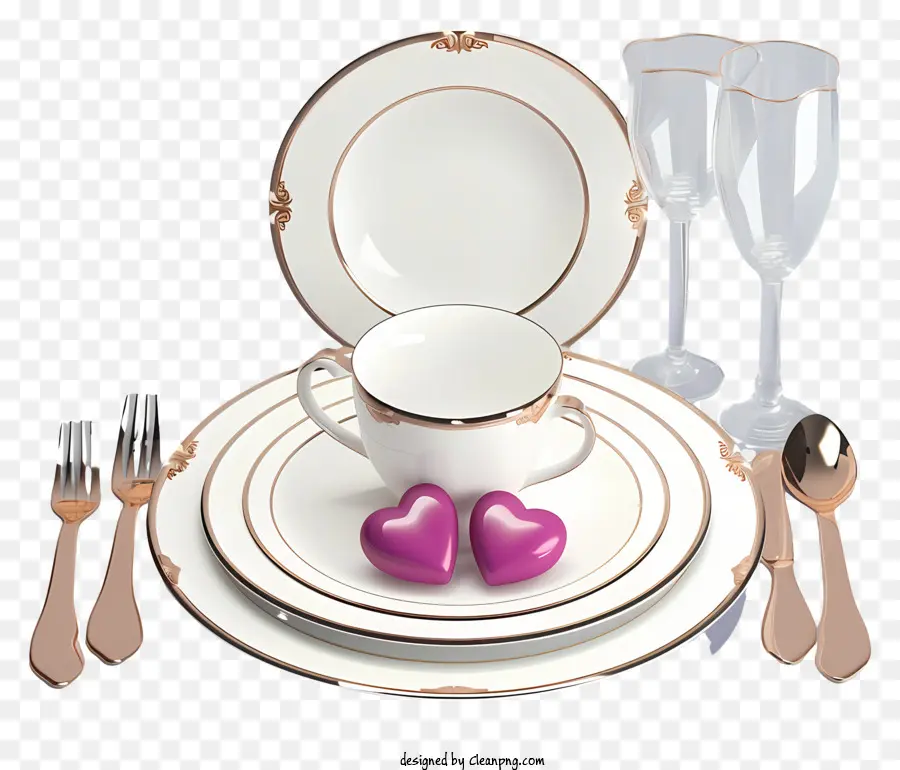 مجموعة عشاء رومانسية واقعية，مجموعة الفضة PNG