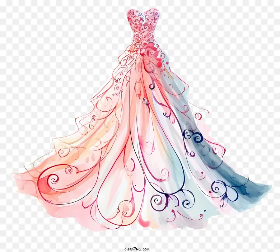 ملابس العروس المائية，ألوان مائية اللباس PNG