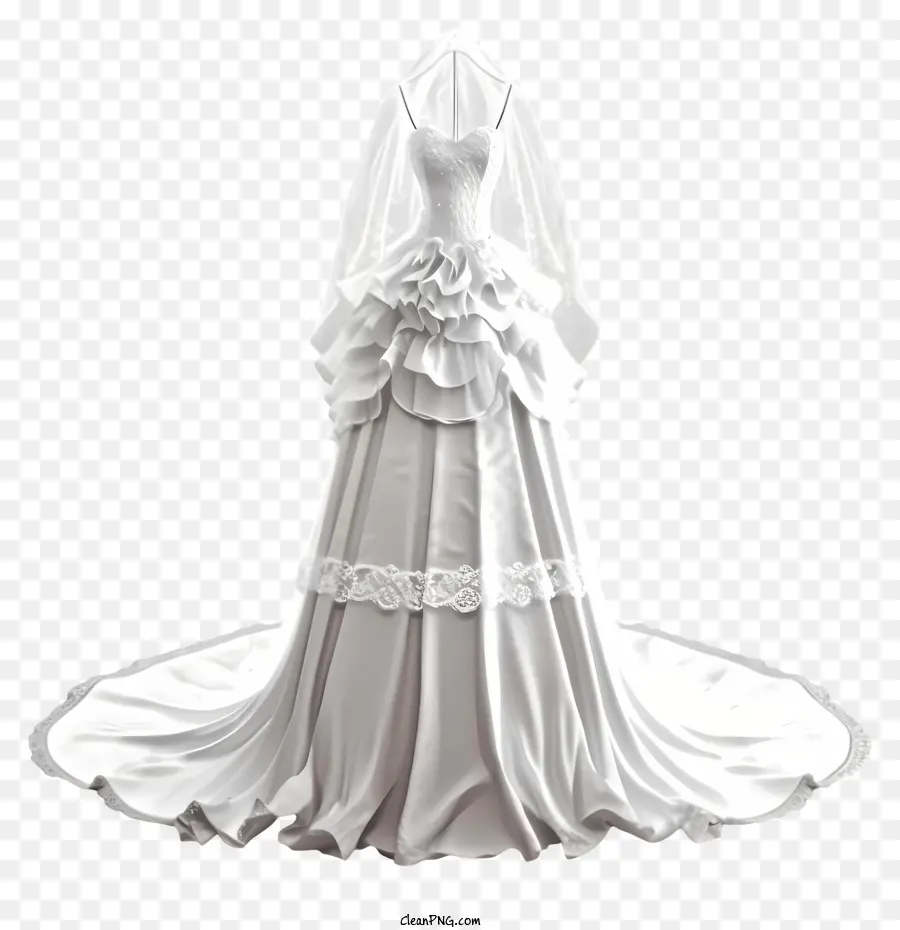 فستان عروس ثلاثي الأبعاد واقعي，فستان الزفاف PNG