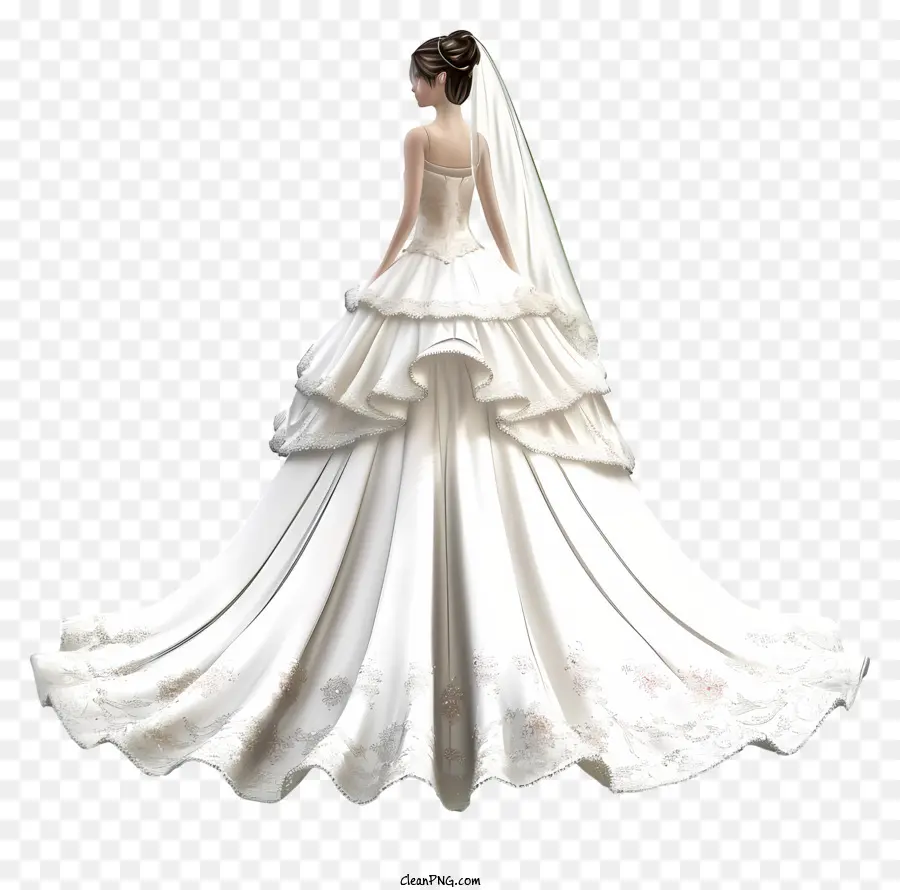فستان العروس 3d Psd，فستان الزفاف PNG