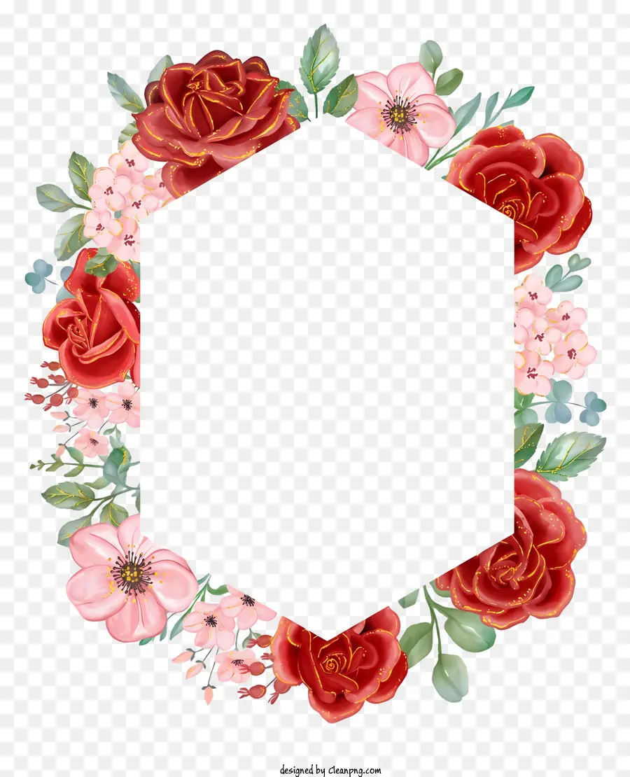 دعوة زفاف，إكليلا من الزهور PNG