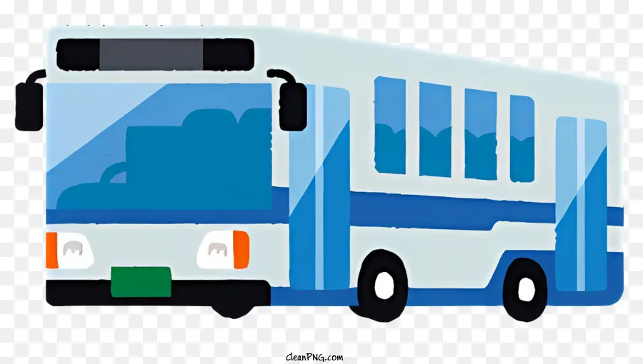 الحافلة，حافلة زرقاء وبيضاء PNG