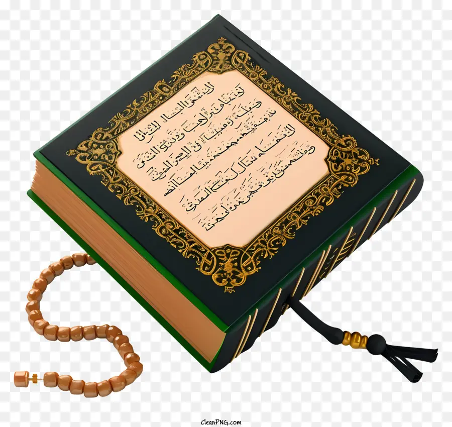 Psd 3d الكتاب المقدس للقرآن والصلاة حبات，القرآن PNG