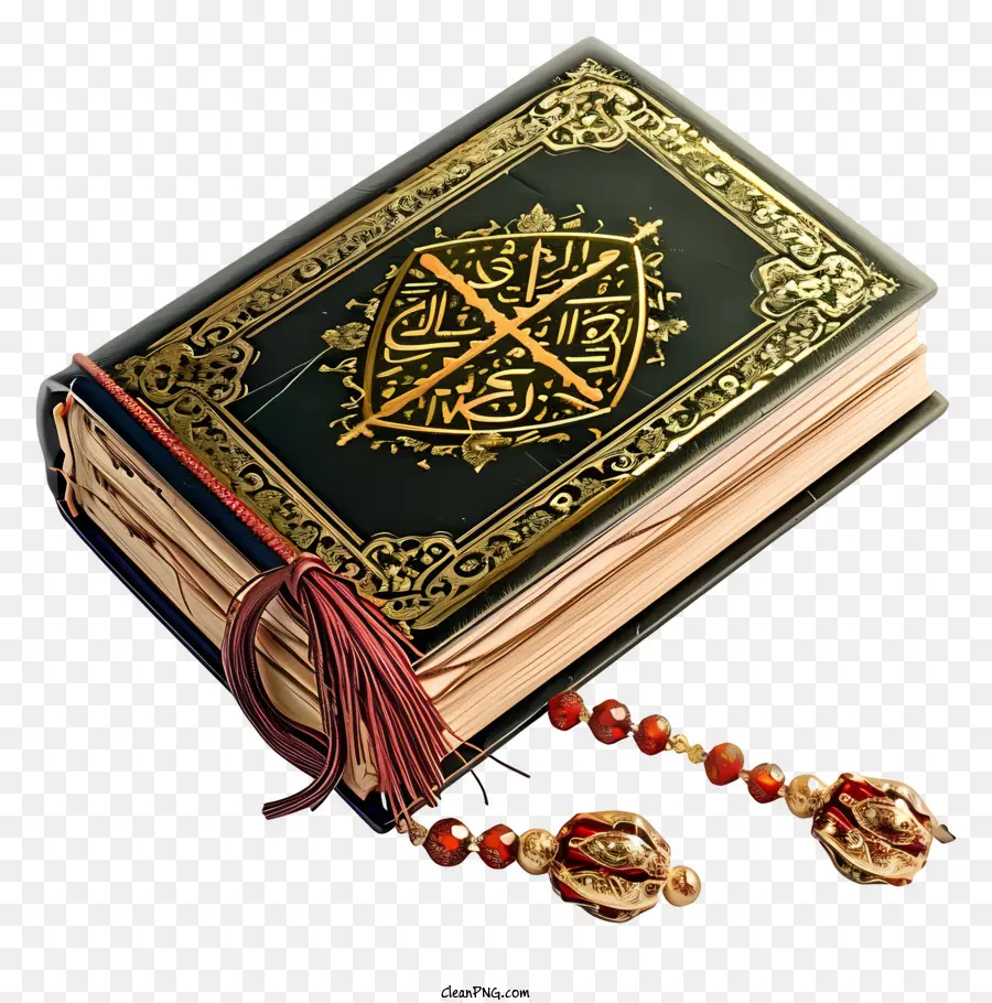 كتاب القرآن المقدس المسطح وصلاة الخرز，القرآن PNG
