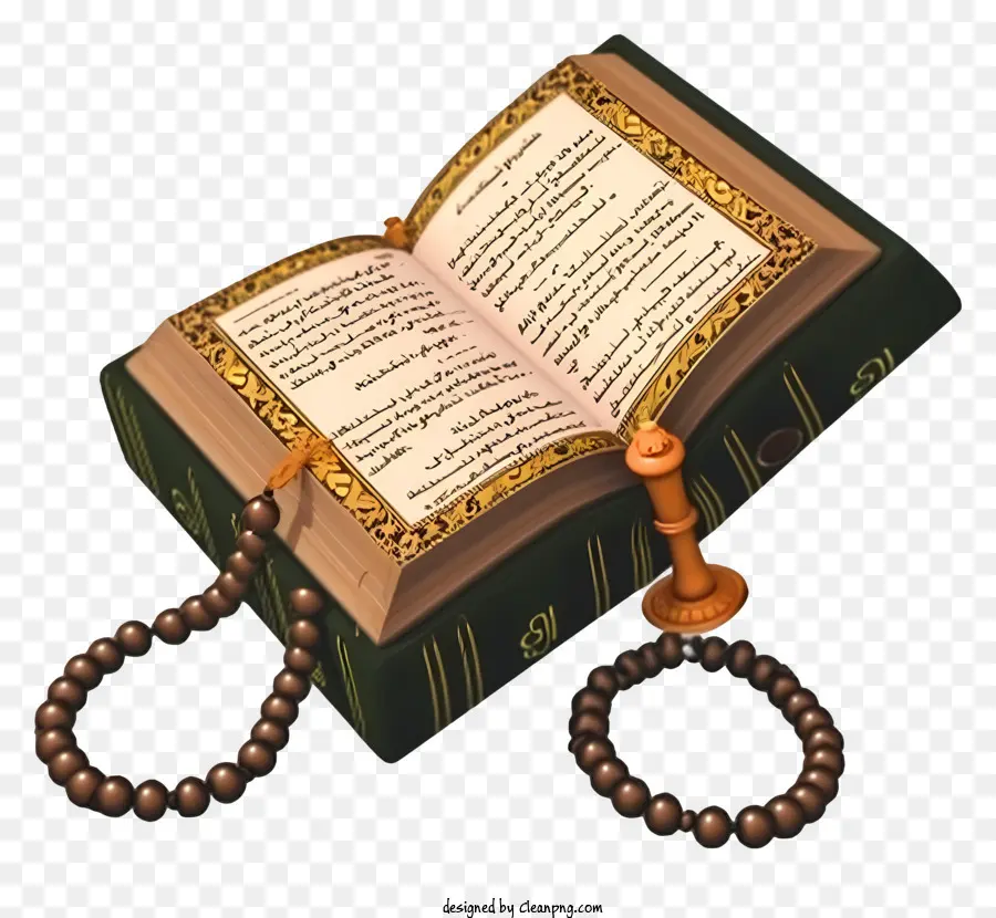 واقعية ثلاثية الأبعاد كتاب القرآن والصلاة حبات，القرآن PNG