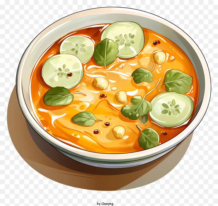 وعاء الحساء بالألوان المائية，شوربة PNG