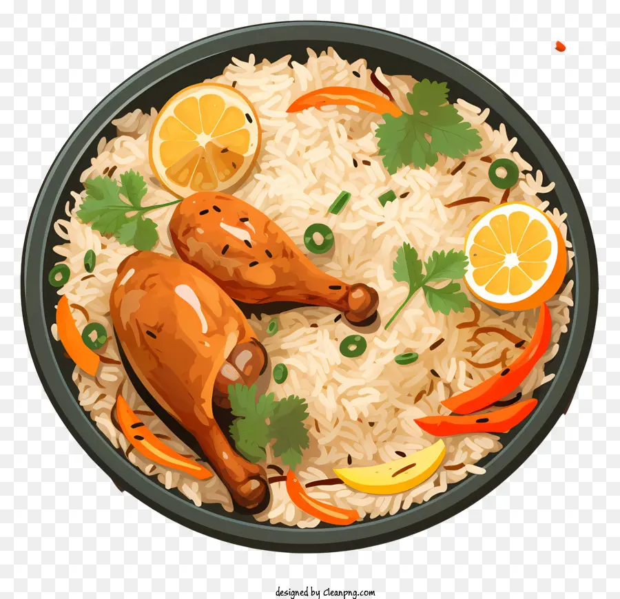 مخطط على طراز الدجاج البرياني，طبق الأرز والدجاج PNG