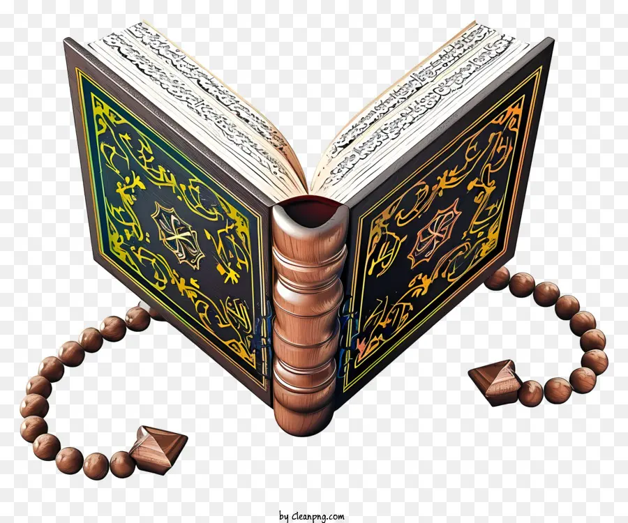 كتاب القرآن المقدس والصلاة حبات，القرآن المفتوح PNG