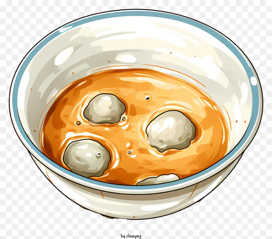 وعاء الحساء بالألوان المائية，وعاء من الحساء PNG