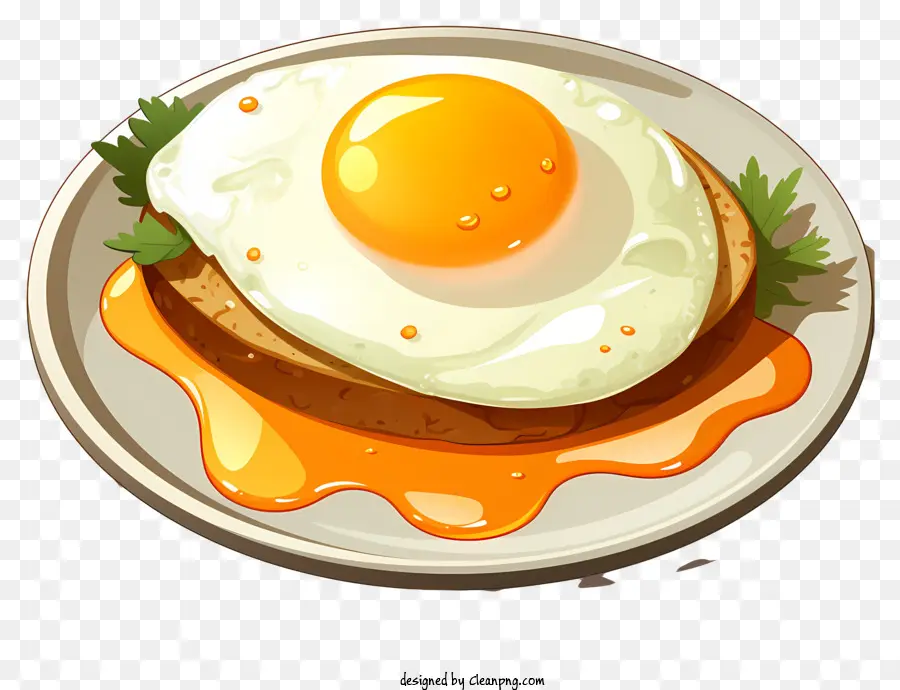 بيضة مسلقة مسطحة，البيض المقلي PNG