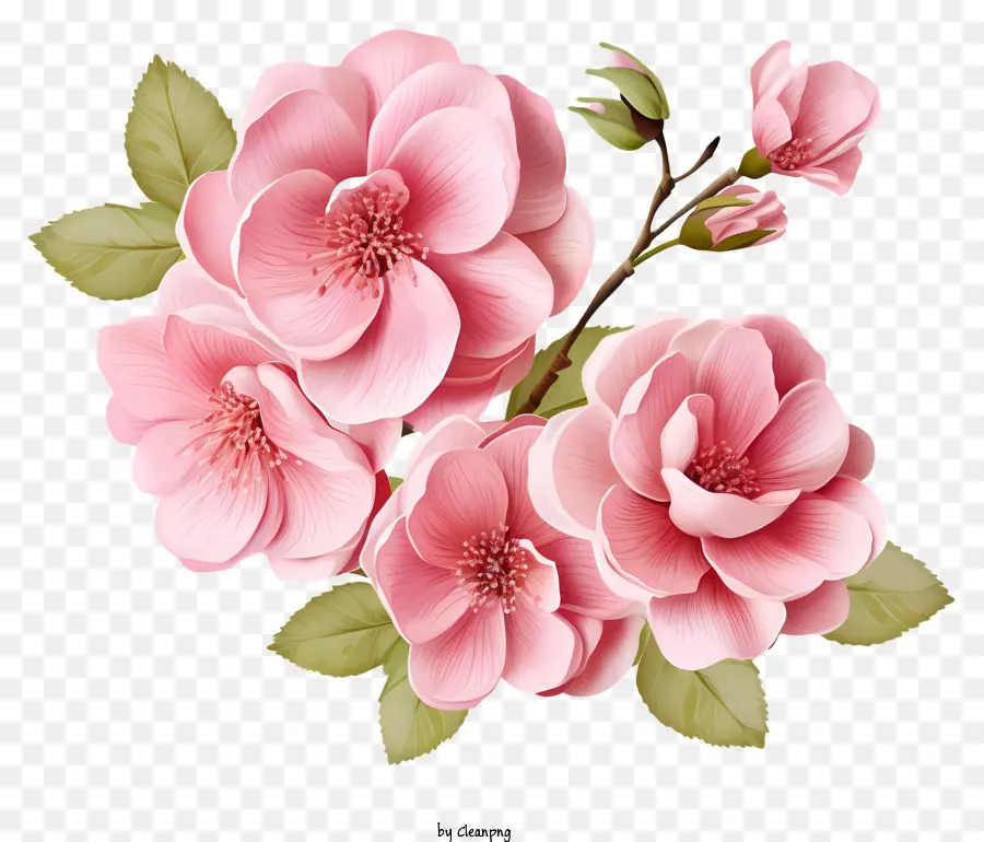 زهرة وردية مسطحة，الزهور الوردية PNG