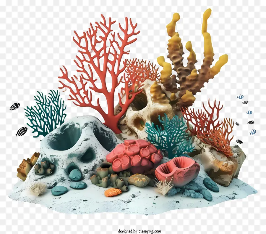 واقعية ثلاثية الأبعاد الشعاب المرجانية，3d صورة الشعاب المرجانية PNG