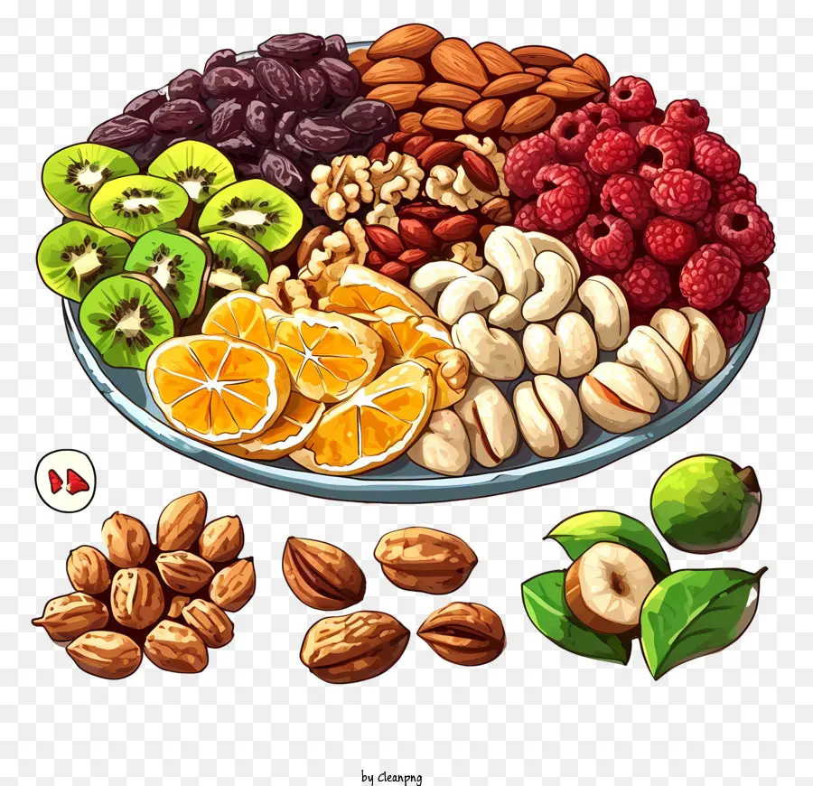مزيج الفاكهة المجففة والمكسرات，المكسرات والفواكه المختلطة PNG