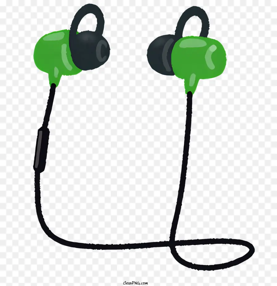 الموسيقى，سماعات الرأس الخضراء PNG