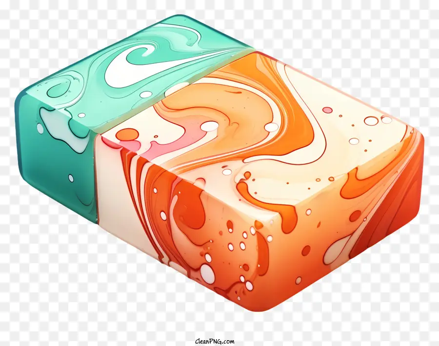 شريط صابون الدهانات متعددة الألوان，كعكة رخامية PNG