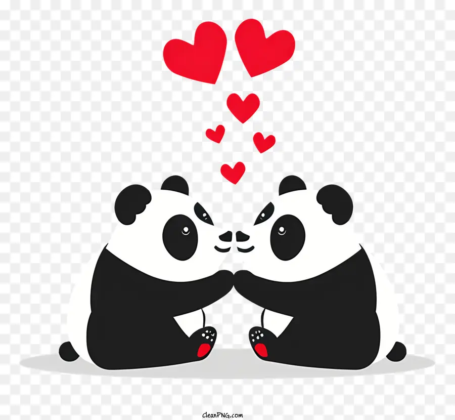 عيد الحب الباندا，الدببة الباندا PNG