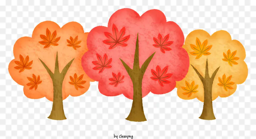 أشجار الخريف，أوراق ملونة PNG