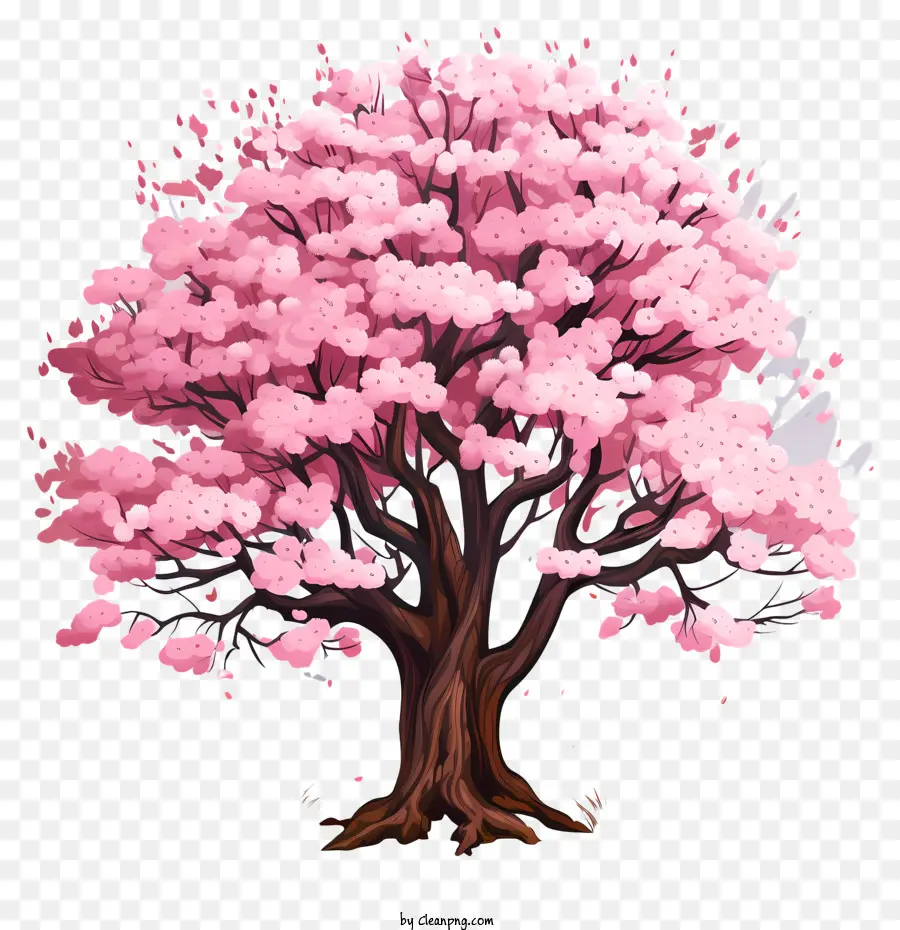 شجرة زهر الكرز على غرار الشعار，شجرة ساكورا PNG