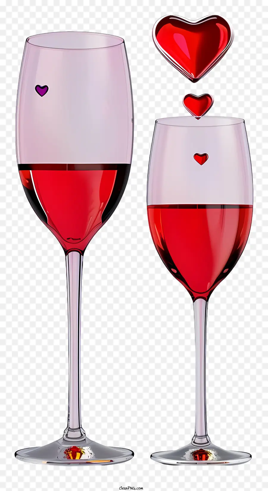 نظارات نبيذ عيد الحب，كؤوس النبيذ PNG