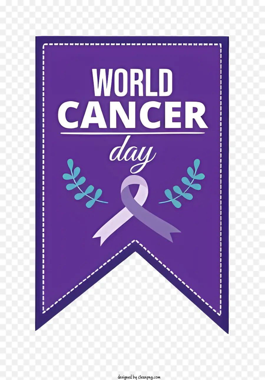 اليوم العالمي للسرطان，الشريط شعار PNG