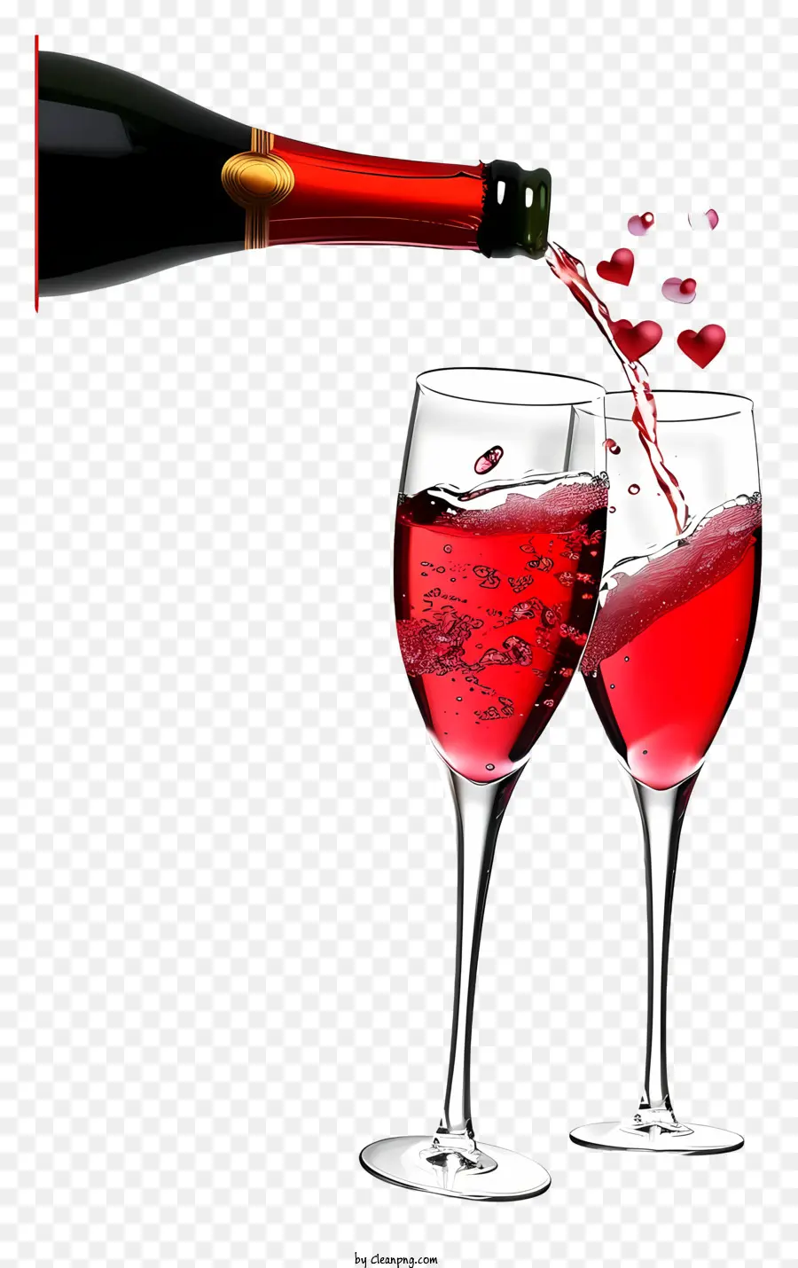 نظارات عيد الحب المحمص，النبيذ الأحمر PNG