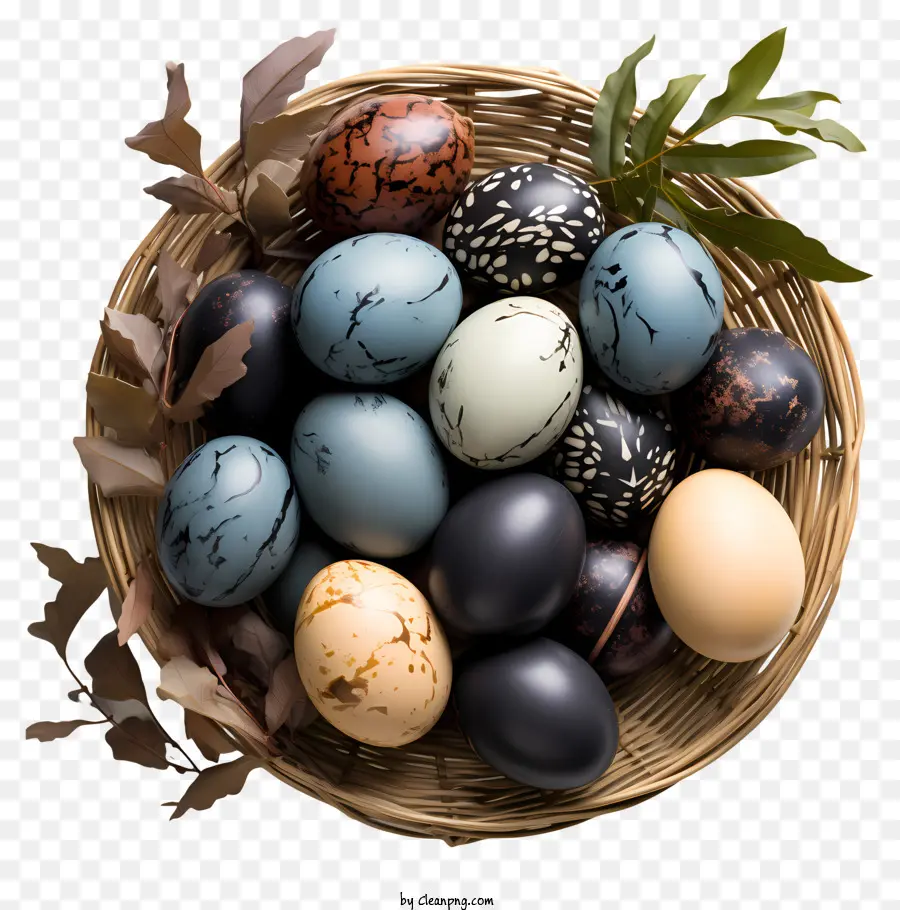 بيض عيد الفصح في السلة，بيض عيد الفصح PNG