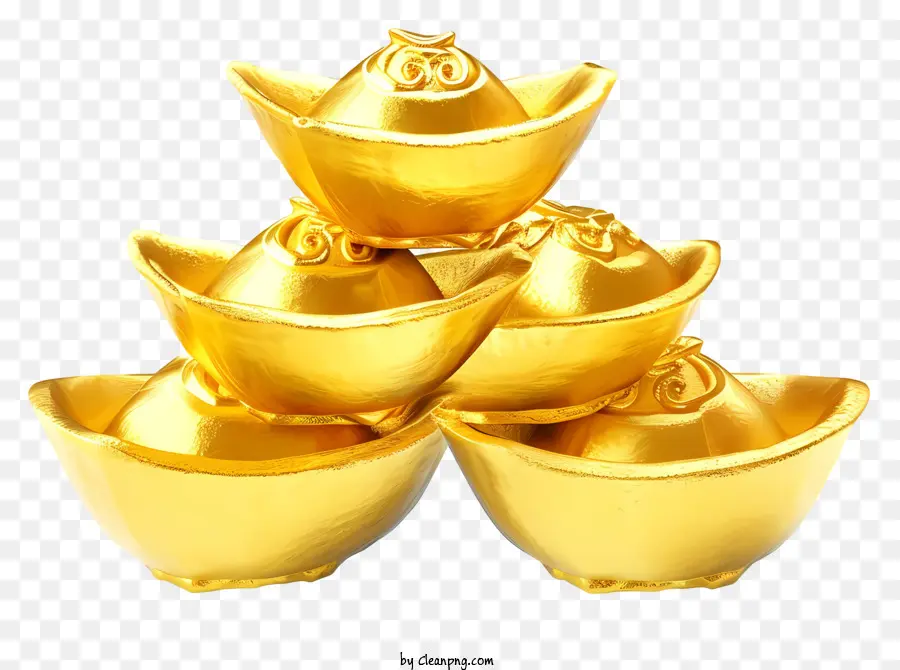 سبائك الذهب الصينية，الأوعية الذهبية PNG