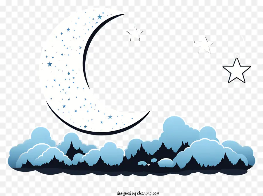 Sketch Style Moon و Star，القمر PNG