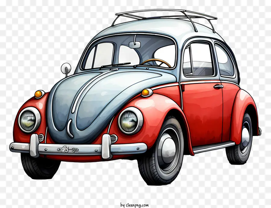 سيارة الرجعية，Red Volkswagen Beetle PNG