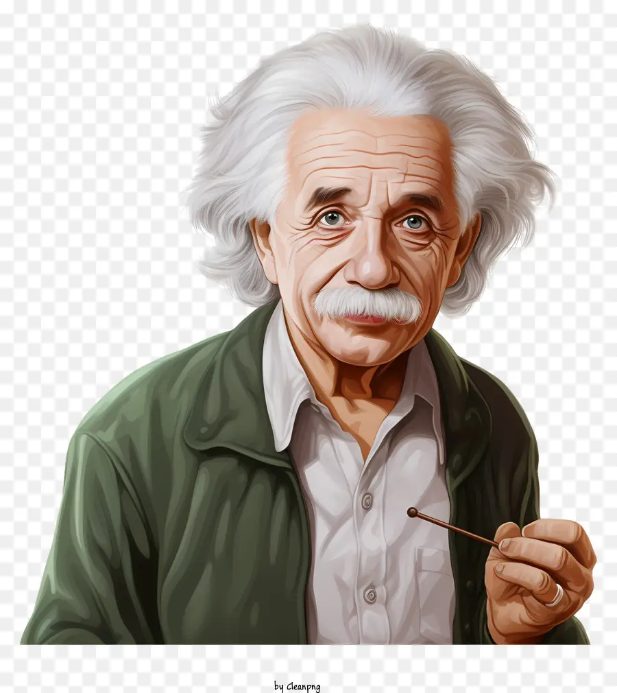 نمط واقعي ألبرت أينشتاين，رجل ذو شعر أبيض PNG