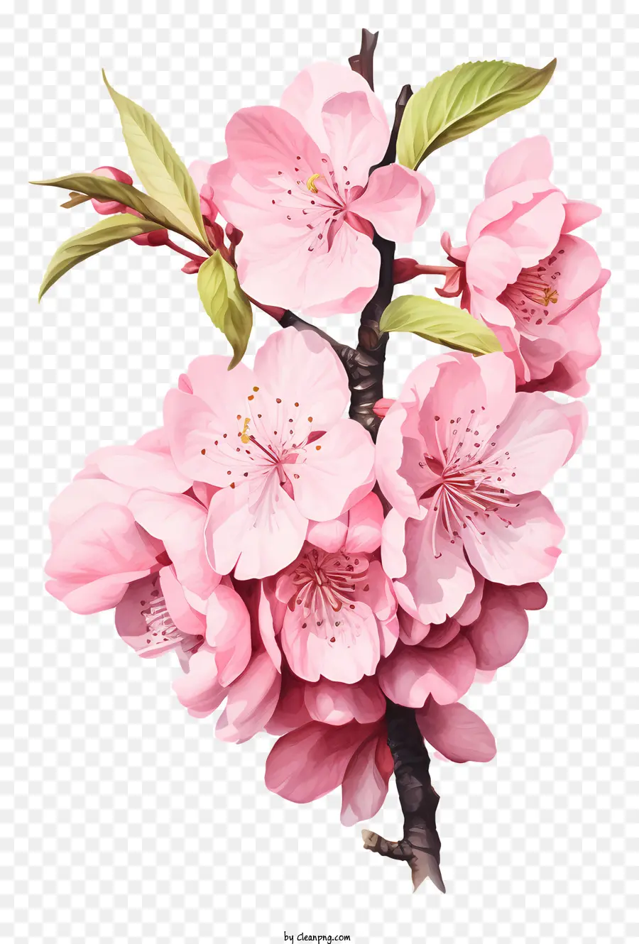 أزهار فرع الكرز المائية，الوردي أزهار الكرز PNG
