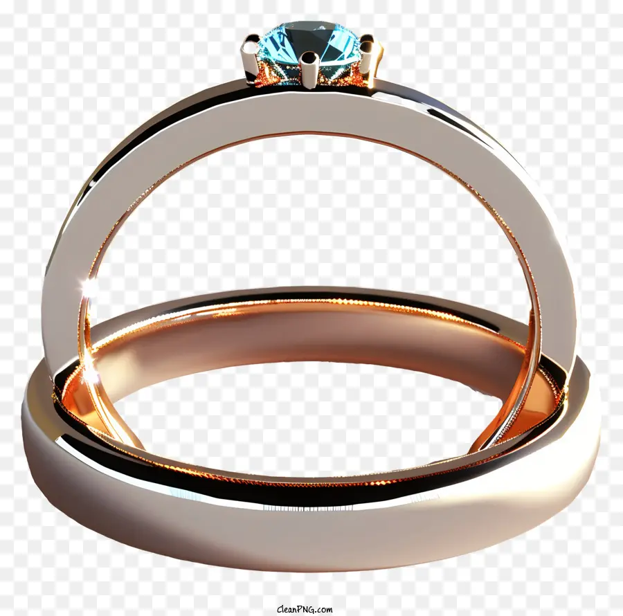 خاتم الزواج المسطح，خاتم خطوبة PNG