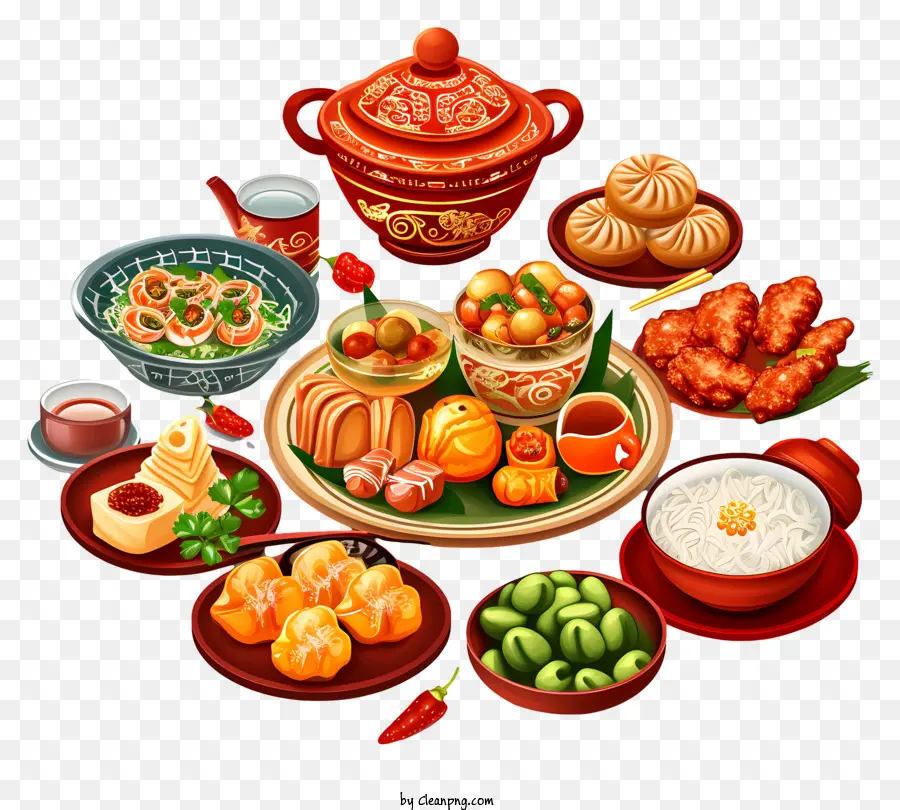 قائمة السنة الصينية الجديدة，الطعام الصيني PNG