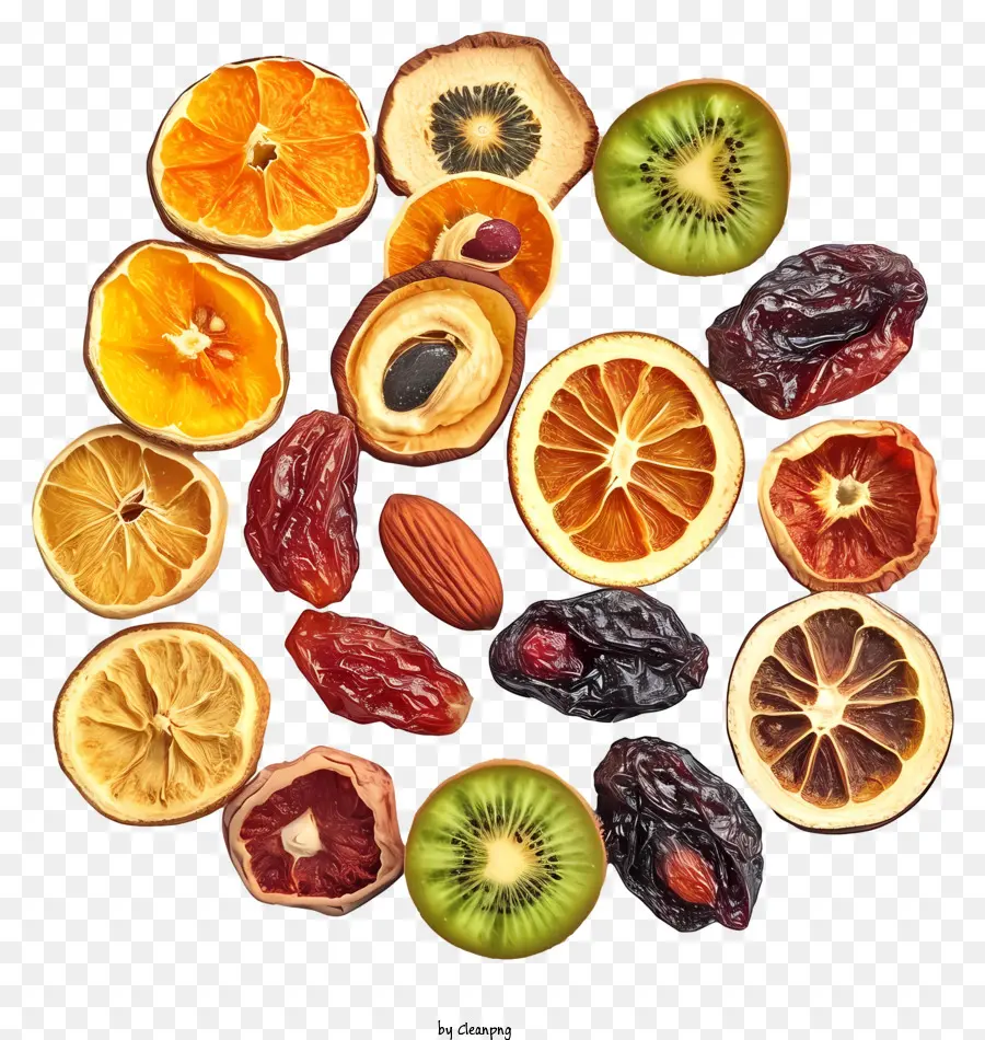 توضح الفاكهة المجففة，ترتيب الفاكهة الدائرية PNG