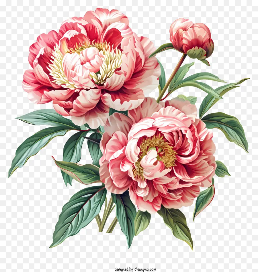 ترتيب زهرة الفاوانيا，الوردي الفاوانيا PNG