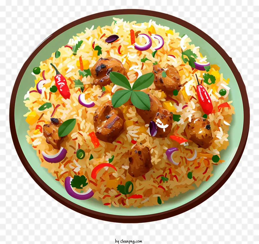 دجاج مسطح البرياني，وصفة الأرز والدجاج PNG