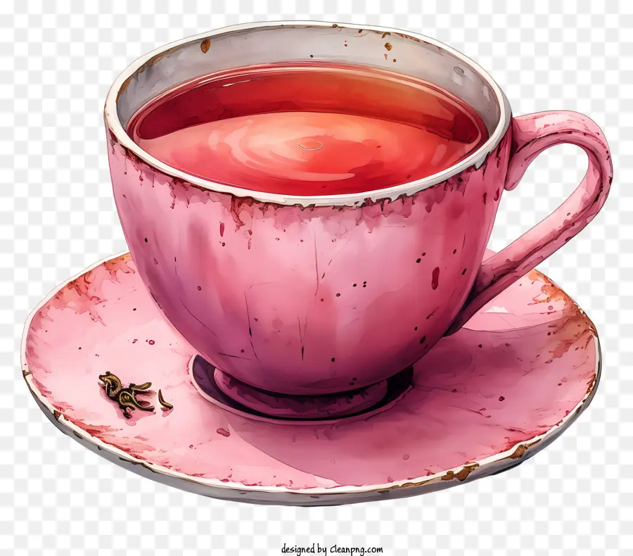 كأس الشاي，كوب من الشاي الوردي PNG