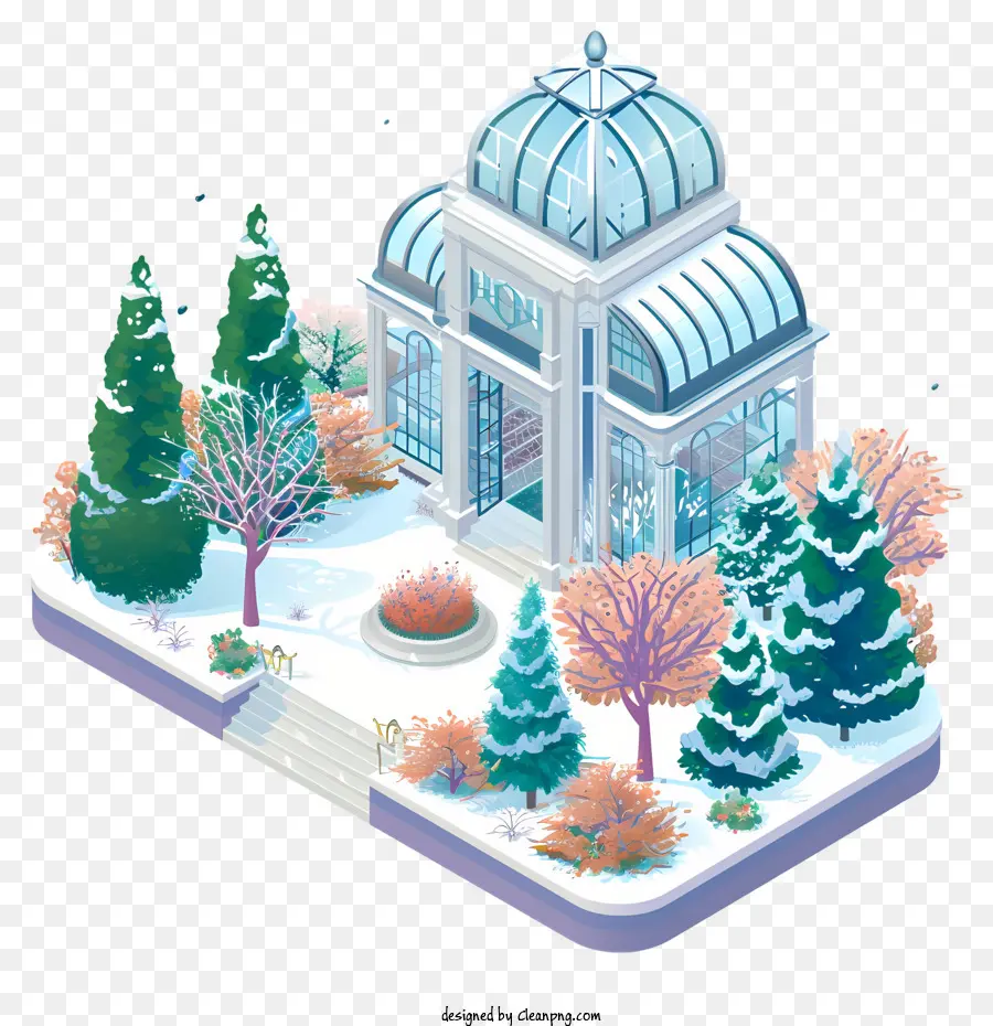 حديقة الشتاء，التصميم المعماري الثلجي PNG