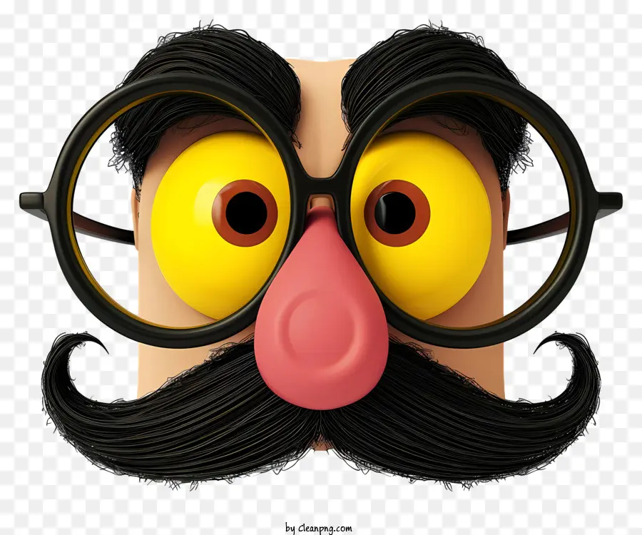 كرتون 3d مضحك أكواب الأنف Groucho，شخصية للرسوم المتحركة PNG