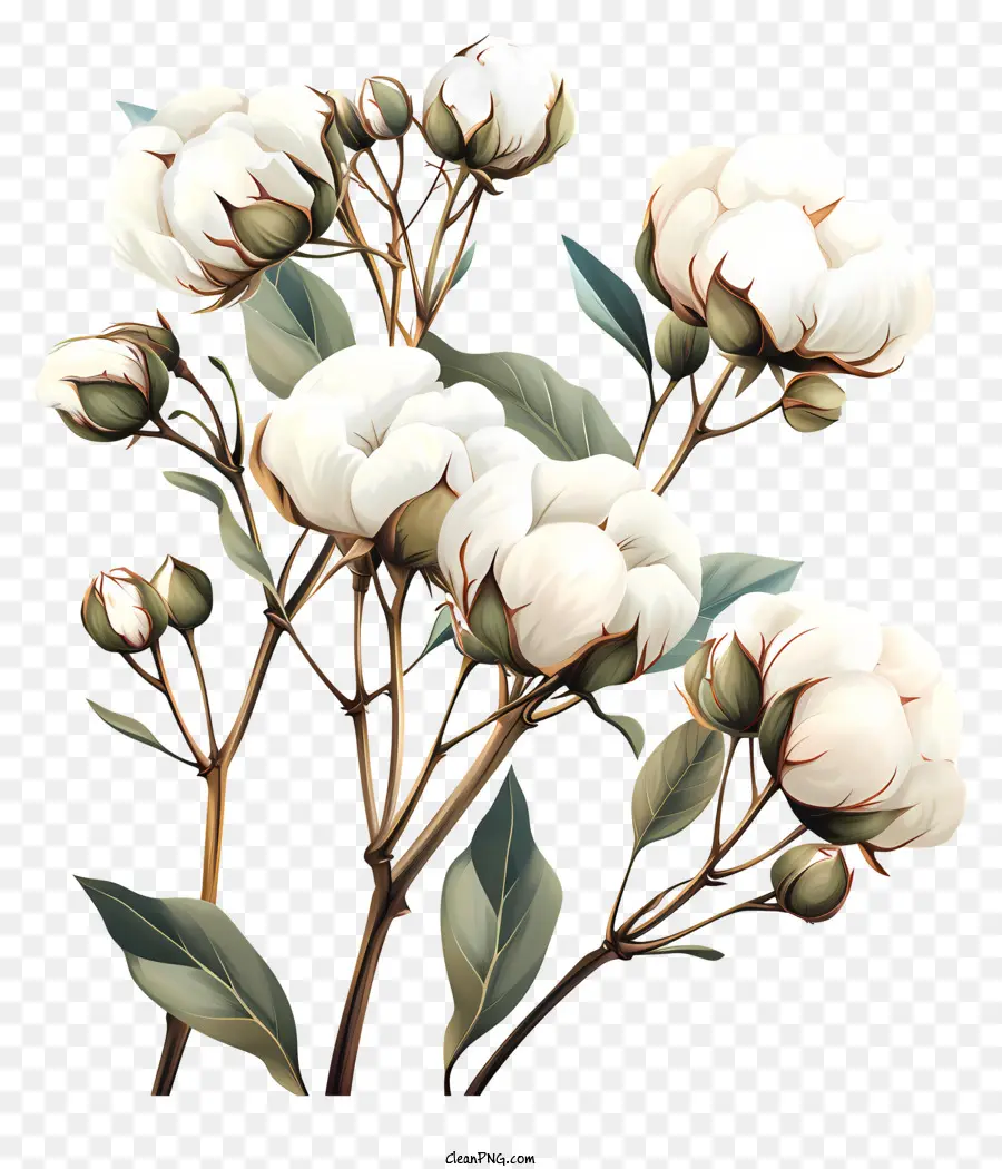 زهور القطن，زهور القطن الأبيض PNG