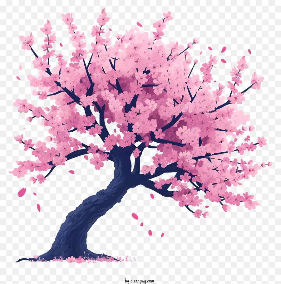شجرة باستيل كرز زهر，شجرة زهر الكرز الوردي PNG